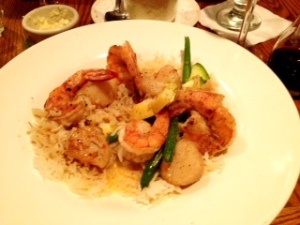 Cajun Shrimp with Basmati Rice....Scallops added