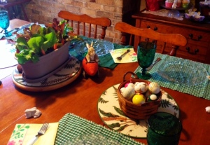 A Lettuce Centerpiece confirmed we were having a Springtime Brunch indeed