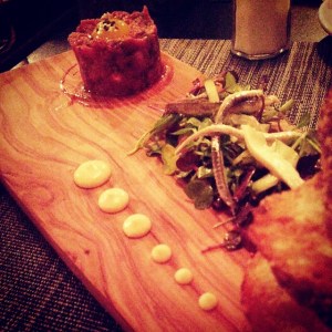 Impressive Steak Tartar after the smoke has been lifted