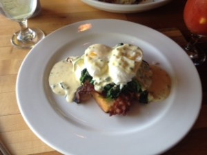 A delicious version of Eggs Benedict at the charming Anneke Jans in Kittery Maine