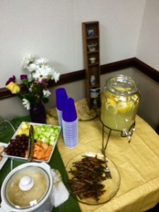 Just part of the tablescape at my retirement reception
