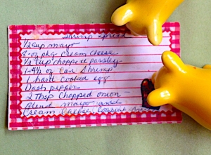 Well used recipe card as you can see